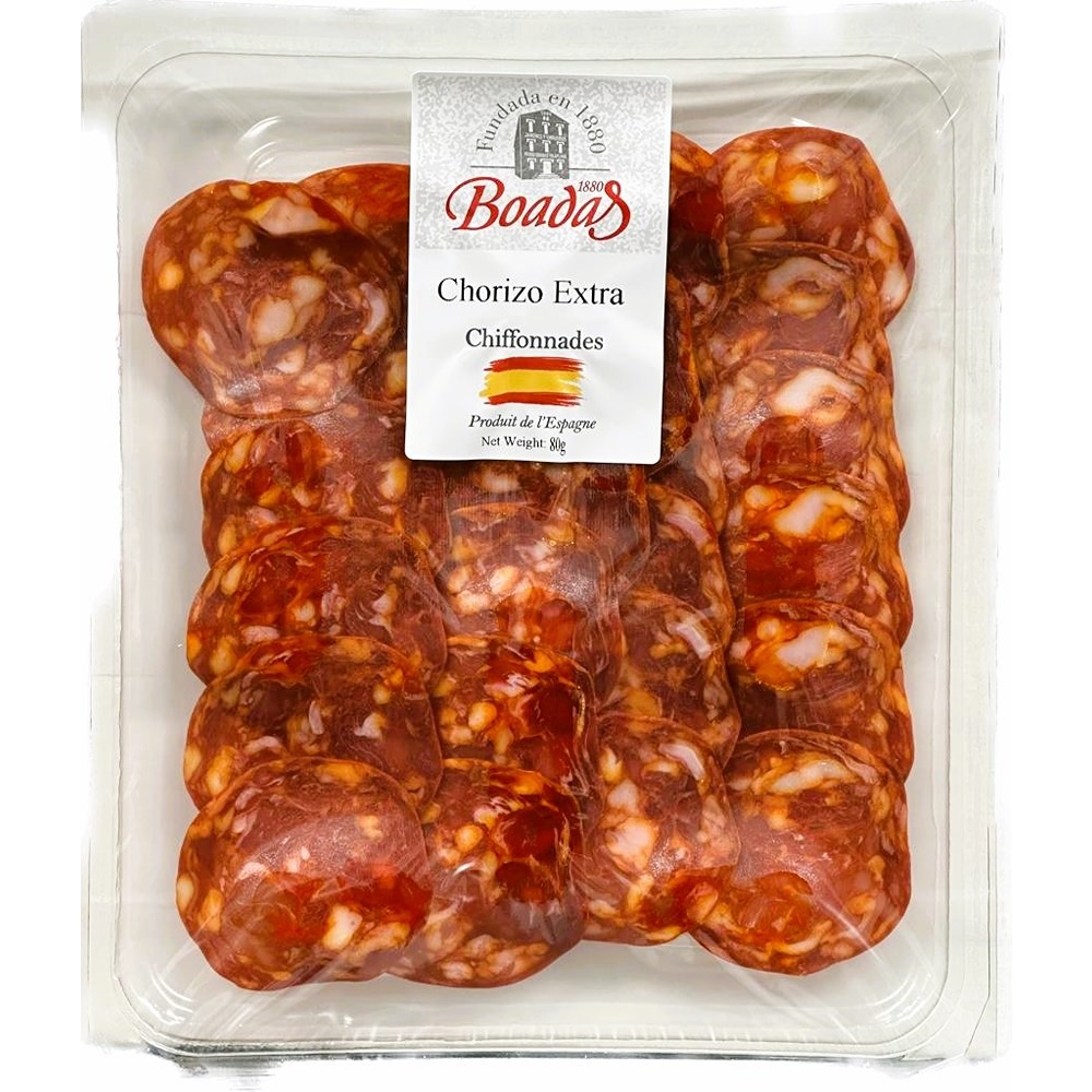 (FP)BOADAS CHORIZO EXTRA CHIFFONEDS - 80G*10 - Camelot foods