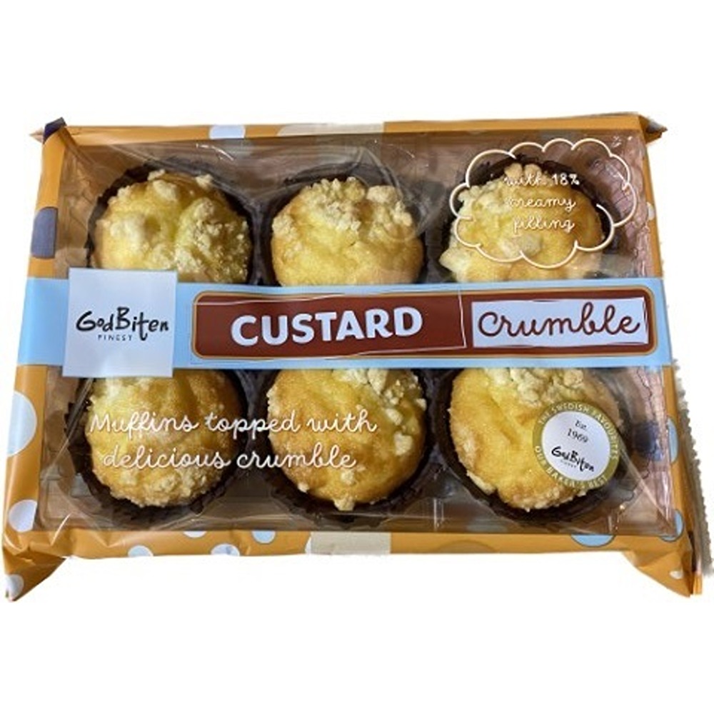 Godbiten 6 Custard Muffins Camelot Foods 3109