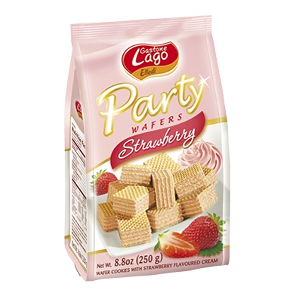 Party Wafers Strawberry 250g Camelot Foods 2078