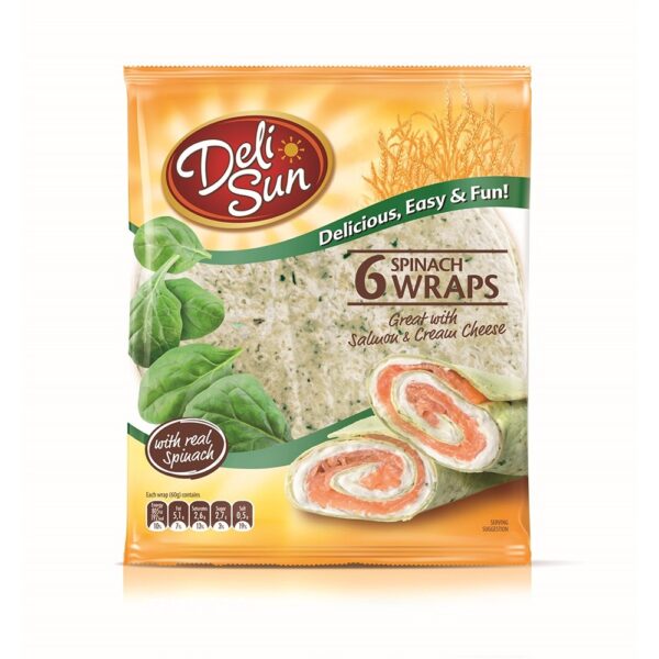 DELISUN SPINACH TORTILLAS WRAPS - 360G