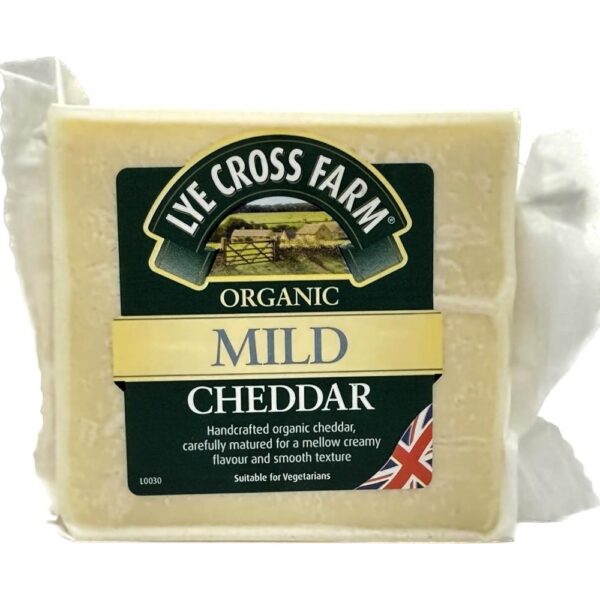 LYECROSS ORGANIC MILD CHEDDAR CHEESE - 245G