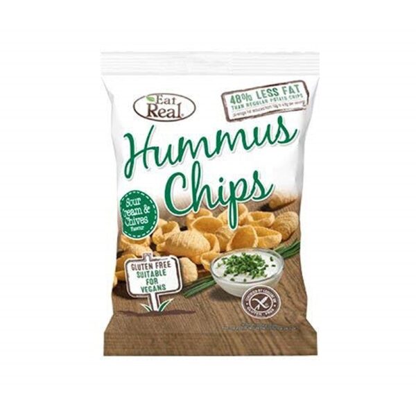 (SMALL BOX) EAT REAL HUMMUS CHIPS SOUR CREAM & CHIVE 18x45G*18