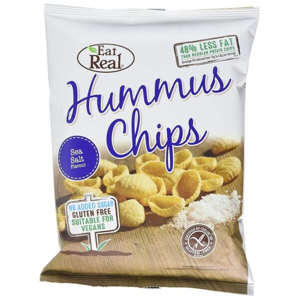 (SMALL BOX) EAT REAL HUMMUS CHIPS SEA SALT 45g *18