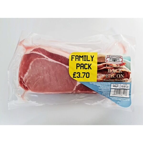 CAMELOT VAC (4 IN A BAG) 400G - FAMILY UNSMOKED BACON - 400g*4~~