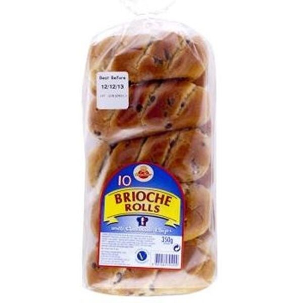 CAKEZONE 10 CHOCOLATE CHIP BRIOCHE ROLLS - 350g*11~~