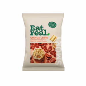 (LARGE BOX) EAT REAL QUINOA CHIPS TOMATO & GARLIC 10*80G*10