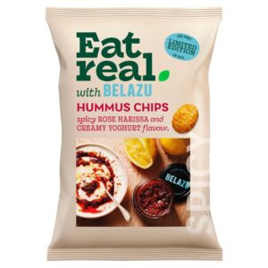 (LARGE BOX) EAT REAL HUMMUS CHIPS ROSE HARISSA & NATURL YOGURT - 110G*10