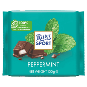 RitterSport Dark Chocolate with Peppermint (5 pieces per case) - (NSR-CASE)~~