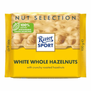 RitterSport White Whole Hazelnut (5 pieces per case) - (NSR-CASE)