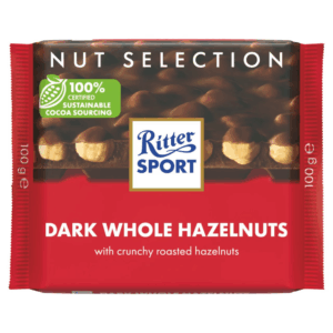 RitterSport Dark Whole Hazelnut (5 pieces per case) - (NSR-CASE)