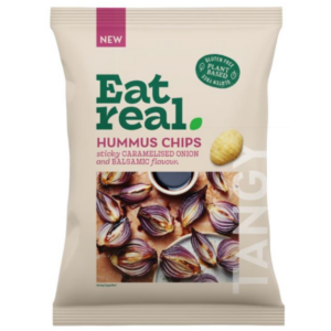 (LARGE BOX) EAT REALHUMMUS CHIPS CARAMELISED ONION AND BALSAMIC VINEGAR - 110G*10 (NSR-CASE)(DD PROMOTION)