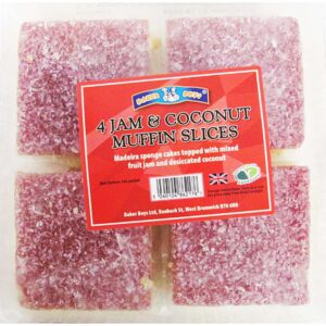 ~~Baker Boys Muffin - 4 Jam & Coconut Muffins Squares - *12