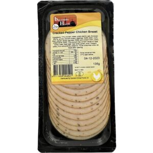 BROTHERS HALAL SLICED - CHICKEN CRACKED PEPPER BREAST - 135G*12 (FP)~~