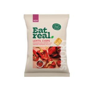 (LARGE BOX) EAT REAL LENTIL CHIPS CHARGRILLED RED PEPPER - 95G*10