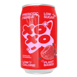(15% PROMO OFFER) XOXO Soda Sparkling Red Berry  Prebiotic Soda Can - 330ml*12 (NSR-CASE)