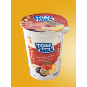 Tom Milk Peach and Passion Fruit Pieces Yoghurt - 500g*12