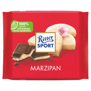RitterSport Dark Chocolate with Marzipan Filling  (5 pieces per case) - (NSR-CASE)~~
