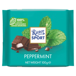 RitterSport Dark Chocolate with Peppermint (5 pieces per case) - (NSR-CASE)~~