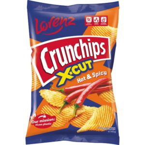 LORENZ CRUNCHIPS (LARGE BAGS)- HOT & SPICY - 140G X 12
