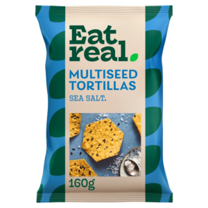 (PROMOTION OFFER-0.34p OFF per piece) Eat Real Multiseed Tortilla Sea Salt Chips 160g*10