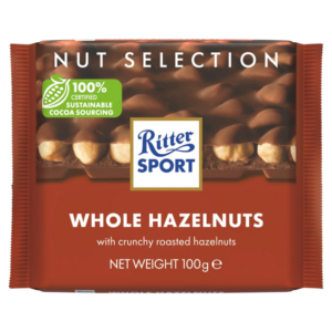 RitterSport Milk Whole Hazelnut (5 pieces per case) - (NSR-CASE)~~