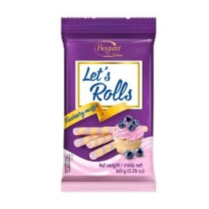 Bogutti Wafer Rolls Blueberry - 150G x 16 (FP)